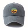 Retro tropical sunset coconut tree patterned baseball cap suitable for outdoor travel, camping, and leisure activities