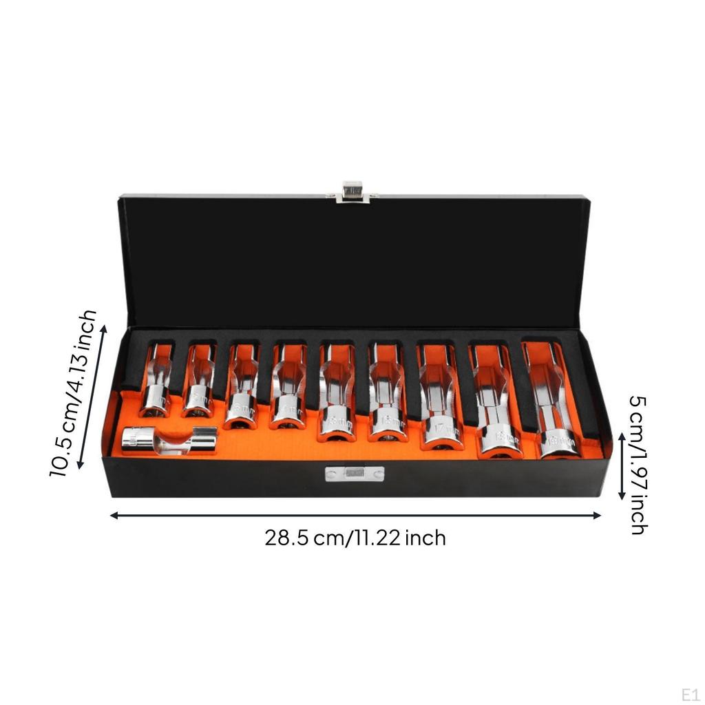 OpenEnd Socket Wrench with Case ChromeFinished Oil Pipe Polished Offset Spanner for