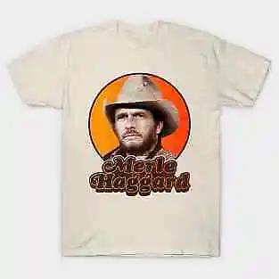 

Retro Merle Haggard Legend Design Unisex summer T-shirt Cotton fashion couple clothes S разноцветный