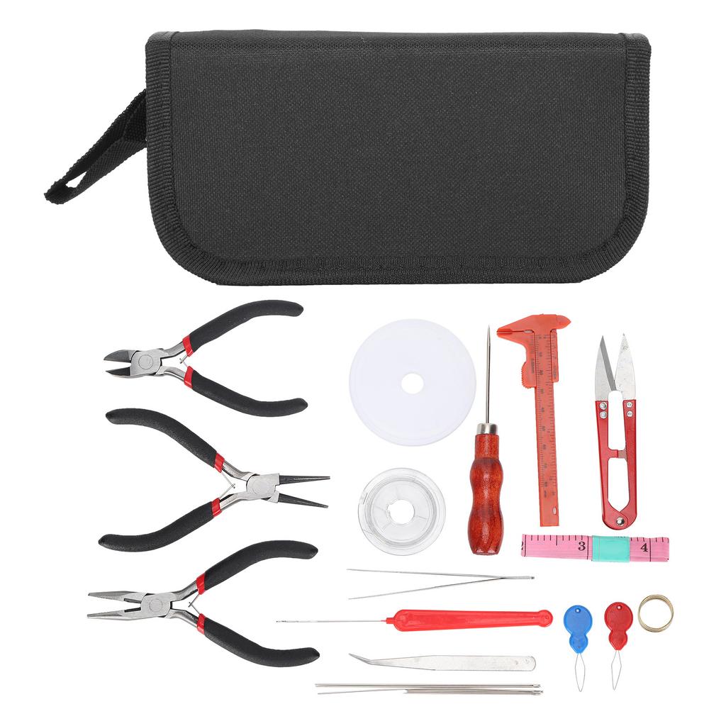 22pcs Jewelry Making Tool Kit Jewelry Crafting PliersScissorRulerNeedleWire Set