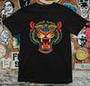 Psychedelic Tiger Head T-Shirt – Bold Neo-Traditional Tattoo Style Graphic