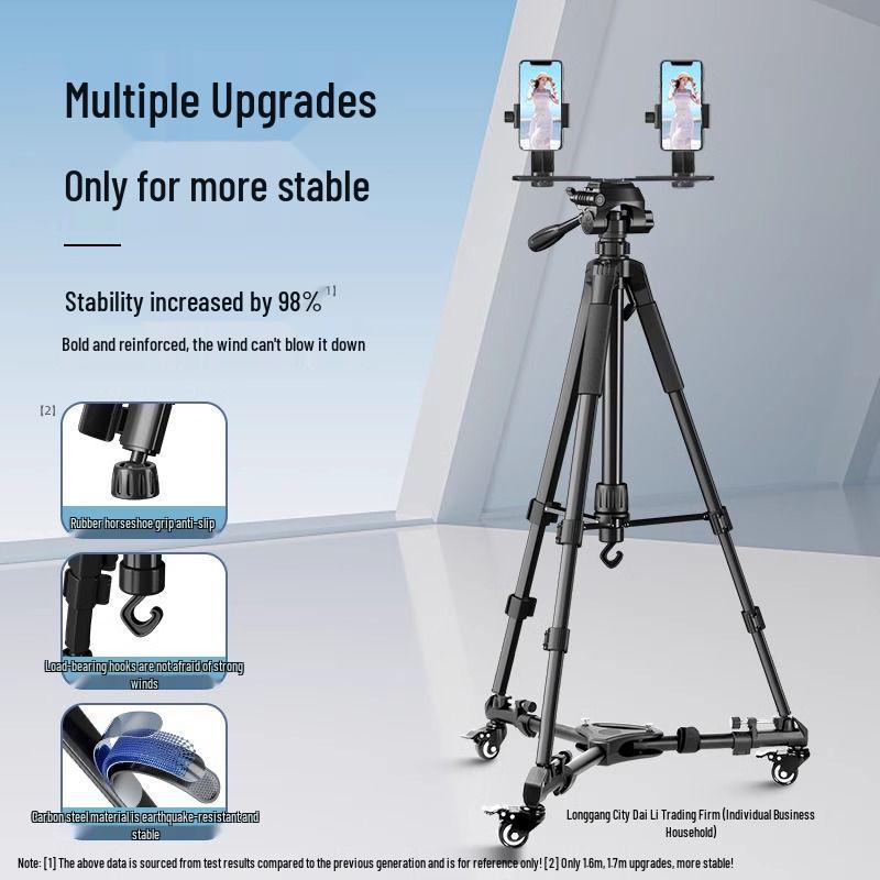 Professional Mobile Phone & DSLR Tripod with Pulley and Universal Ball Head for Live Streaming