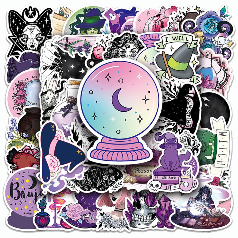10/30/50pcs Gothic Witch Cartoon Stickers Magic Apothecary Cartoon Decals DIY Laptop Phone Notebook Vintage Graffiti Sticker
