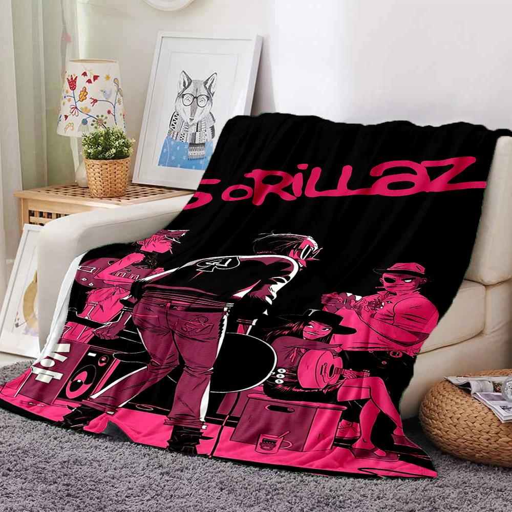 

1pc Gorillaz Themed Printed Soft and Comfortable Home Blanket, Small Throw Blanket, Nap Blanket, Suitable as a Gift l078 80cmx120cm(31inx47in)