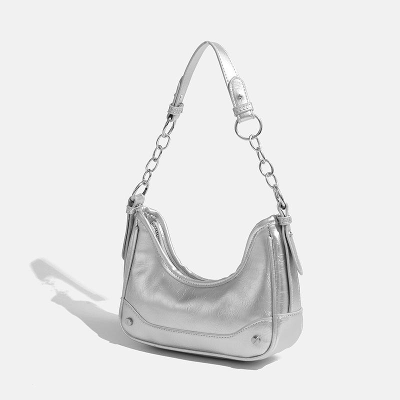 Unterarmtasche, Damen-Halbmondtasche, neue Modelle, dieses Jahr beliebt, Nischenkette mit High-End-Feeling, modische Pendler-Messenger-Baguettetasche