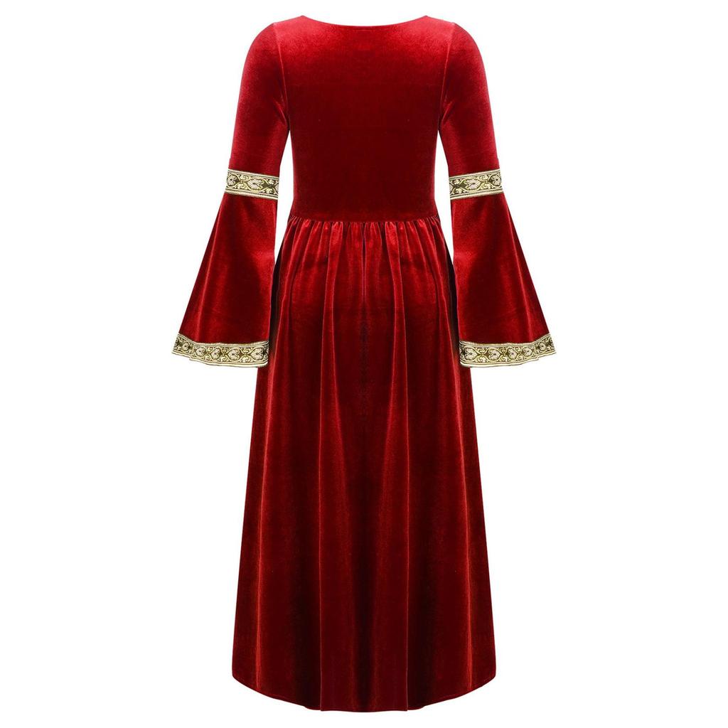 Girls Medieval Princess Costume Renaissance Costume Robe Retro Gown Dress for Halloween Cosplay Dress Up