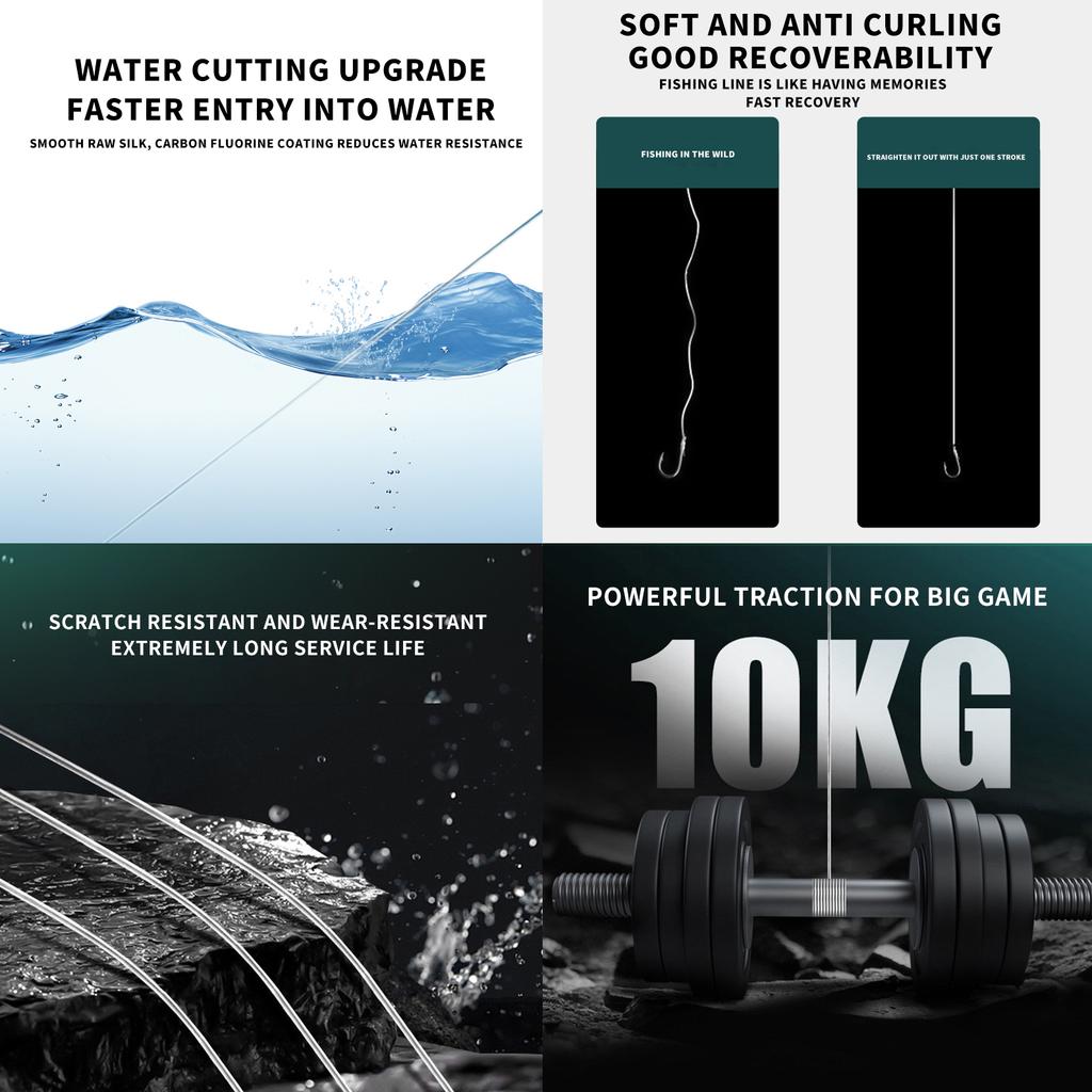 Factory Custom 50M 100M Fluorocarbon Fishing Line Lure Leader  Manufacturer Bulk  Professional Fishing Lines Maker