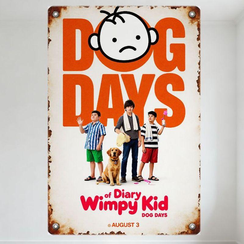 Diary of a Wimpy Kid: Dog Days Vintage Metal Tin Sign, Movie Poster Art Wall Decor for Man Cave Bar Home Cafe Decoration, Custom