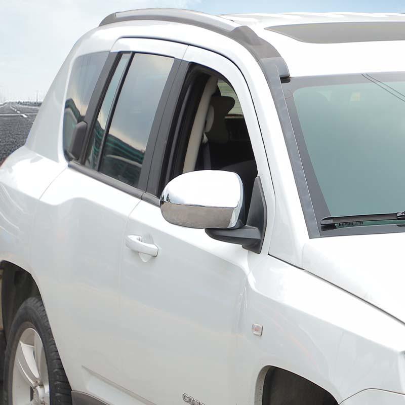 Car Rearview Mirror Decorative Frame Cover For Jeep Compass  2008-2016 Car Exterior Accessories, ABS Plastic