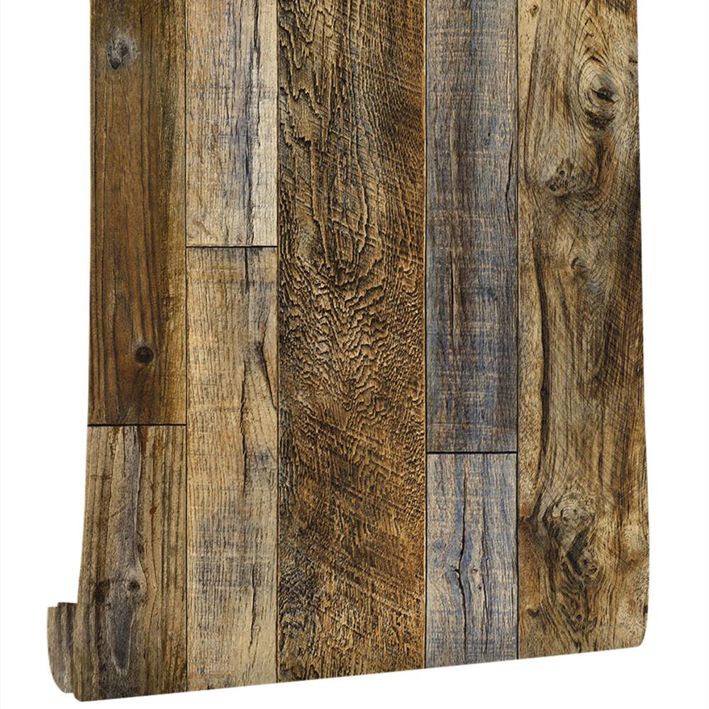 15 Distressed Wood  Self Adhesive Wallpaper Removable Wallpaper Stick And Peel Wood Plank Wallpaper Wardrobe Renovation Stickers