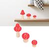 3pcs Wood Mushroom Ornament S L M Indoor Decoration Figurine Festival Gift Ornament  Bedroom