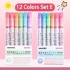 24/3 PCS Kawaii Flowers Line Shaped Highlighter Pens Roller Tip Curve Liner Marker For Writing Journaling Drawing Stationery