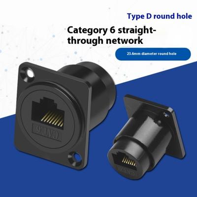RJ45 Cat6 Panel Mount Connector Adapter RJ45 Female To Female Through Module with Thread Networking Ethernet Extension