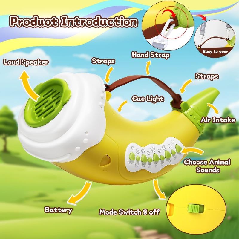 Hračky pro volání zvířat, Lovecká hračka se 2 režimy 30 zvuky, 5 úrovní světel, Hra na venkovní objevování s hračkami měniče hlasu s klaksonem pro chlapce a dívky