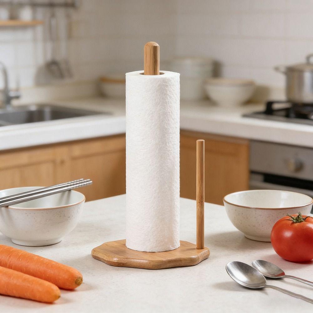 Plum Blossom Base Paper Towel Holder Wooden Tissue Holder Creative Paper Towel Stand Toilet