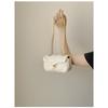 French Oil Wax Leather Shoulder Bag Women's Rhombus Embroidery Small Square Bag Commuter Chain Crossbody Bag
