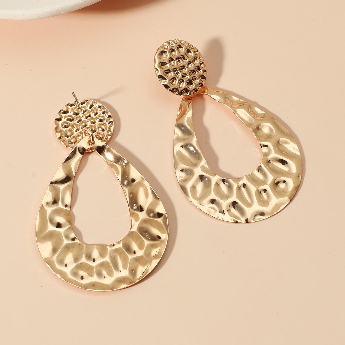 

Exaggerated irregular lava stud earrings for women s personality high-end metal earrings