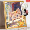 Disney Pearl Painting Painting Kit Cat With Flowers Home Decor Handmade Gift Pearl Art
