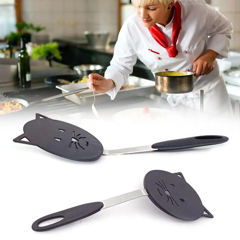 Black Nylon Spatula Cartoon Shaped Cat Stir Fry Spatula Household Non Stick Pot Protective -1pcs