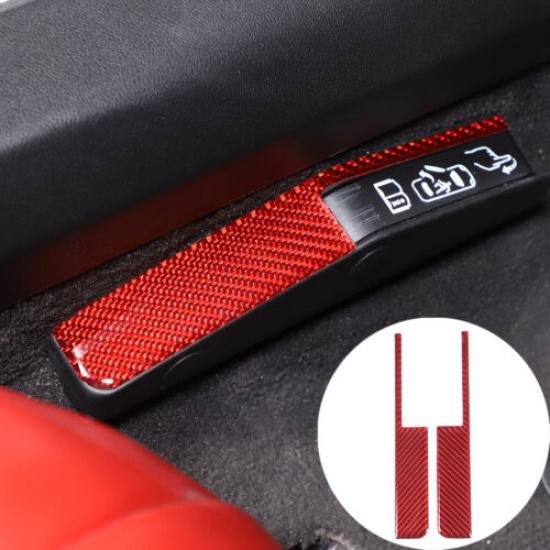 Red Carbon Fiber Emergency Door Lock Switch Sticker Trim For Corvette C8 -25