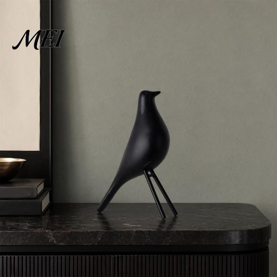 Compact Decorative Piece Nordic Style Bird Desktop Decor, Medieval Table Minimalist Streamlined Design Statue for Home Office Bookshelf Mantelpiece