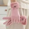 Thick Winter Gloves Windproof Women Mittens Cute Plush Gloves  Winter