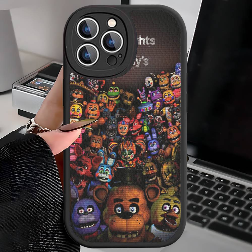 F-FNAF Five-nights-At-Freddys Leather Phone Case for iPhone 15 14 13 Pro Max 12 11 16 Plus Phone Cover