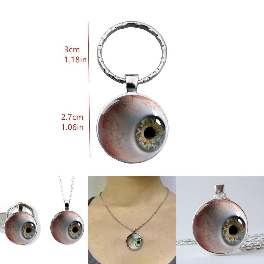 Blutunterlaufenes Auge 2D Runde Glasanhänger Schmuck Für Freunde Und Bürogeschenke