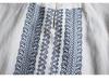 Women's Plus Size Cotton & Linen Shirt - Spring/Summer 2025 Ethnic Style with Wheat Ear Embroidery, Long Sleeve, Loose Fit.