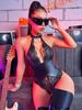 New sex underwear sexy women's lace patent leather neck onesie sex set wholesale
