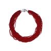 Collier Luxenter Cristal Rouge Finition En Rhodié - Kibak
