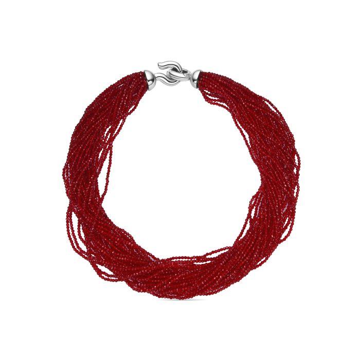 Collier - LUXENTER - Kibak - Argent sterling 925 - Cristal rouge - 46,5 cm