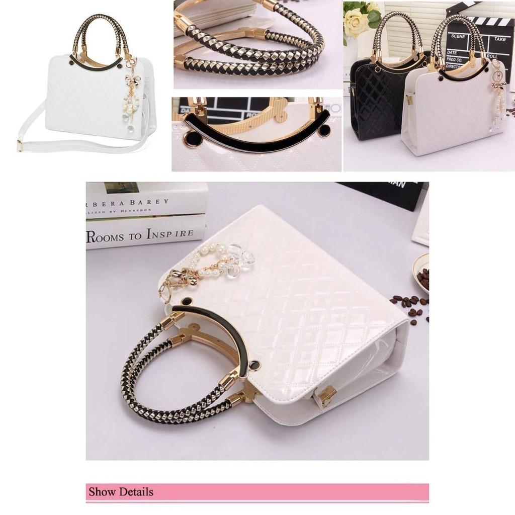 Chic Pu Leather Shoulder Bag With Embossed Pattern And Polyester Lining