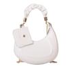 Borsa a tracolla plissettata arancione per donna, nuova moda primaverile, borsa a spalla con texture, borsa a tracolla portatile con catena alla moda