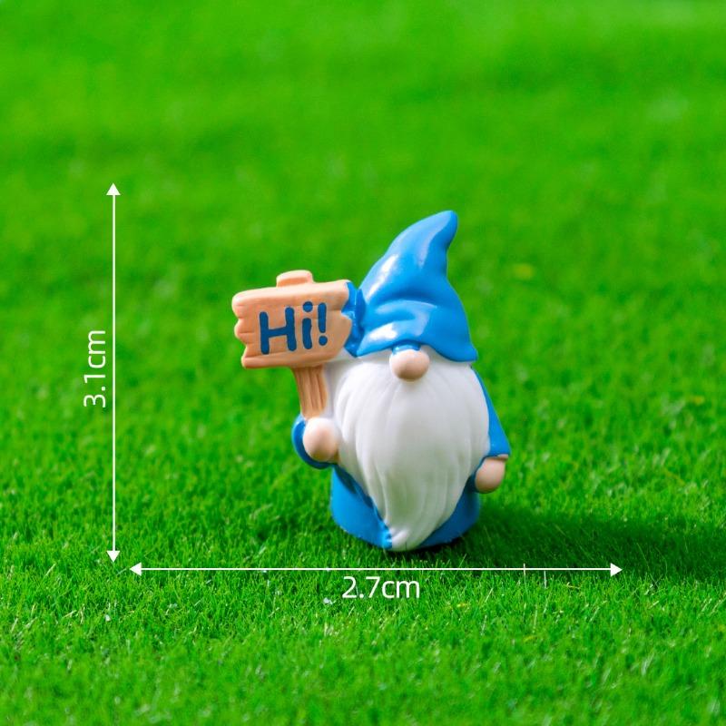 Cute Little Dwarf Figurine Holding A Sign Garden Landscaping Decoration Accessories Micro-landscape Small Ornaments