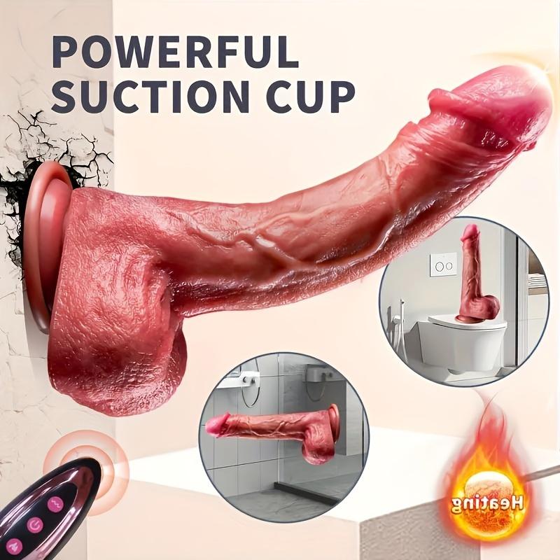 8.27" Waterproof Liquid Silicone Dildo with 10 Vibrations,360° Rotation,Heating,Remote Control,Rechargeable - for G-Spot Stimulation,Couples,and Gifts