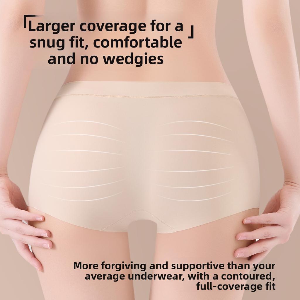 Female Summer Thin Ice Silk Pure Cotton File Anti - Skimming No Edge No Mark Flat Angle Underwear