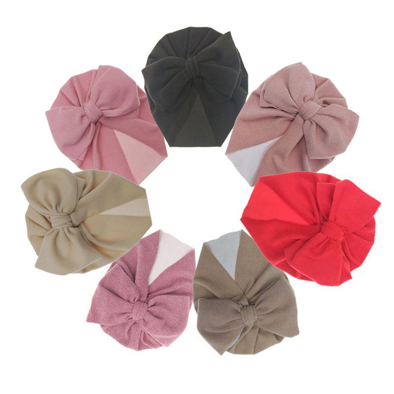 Baby Hat Girls Bows Turban Hat Infant Photography Props Kids Beanie Children Cap