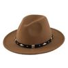 Unisex Western Cowboy Hat with Metal Rivets and Leather Band - Flat Brim Jazz Style