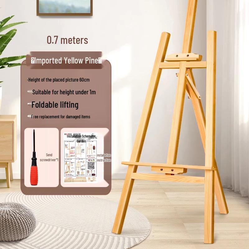 Children's Wooden Easel Art Set: Sketching & Painting Stand for Watercolors and Oils.