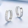 925 Sterling Silver Round Zircon Hoop Earrings For Women Simple Geometric Circle Earrings Party Wedding Jewelry Gifts