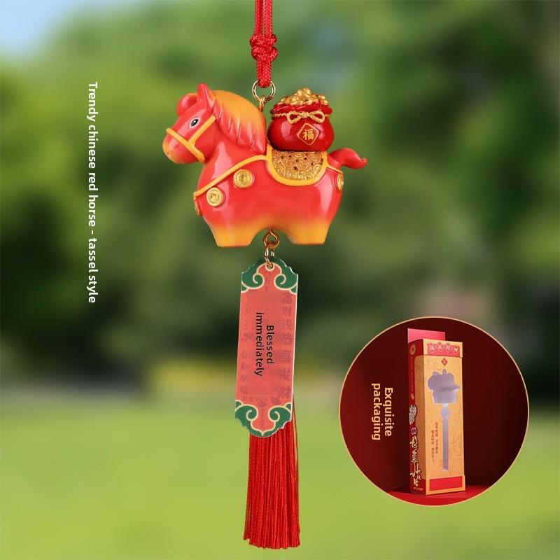 

Traditional Resin Car Mirror Ornament With Tassel For Vehicle Interior Decor Gift Style B