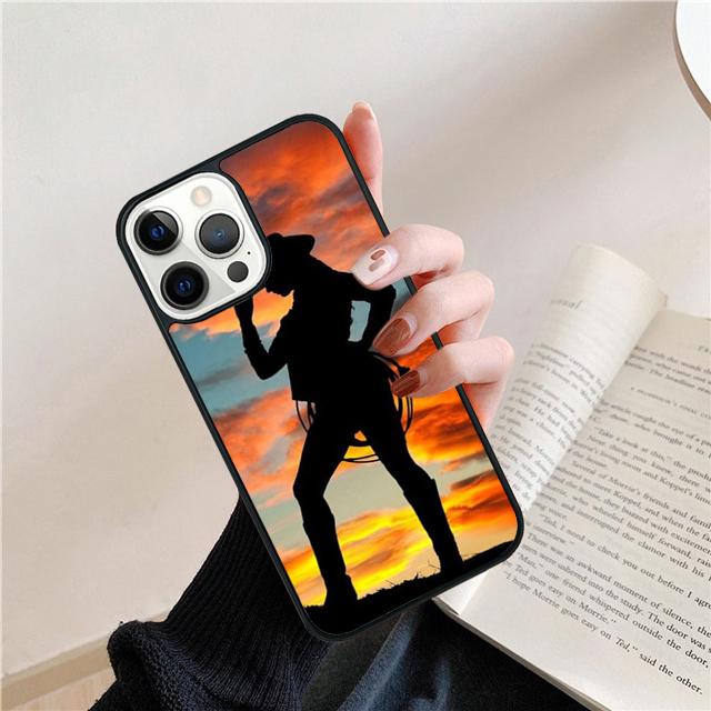 Sunset Cowgirl Horse Silhouette Cover For iPhone 17 Air 15 16e 14 13 12 Pro Max 11 Pro Max Plus Phone Case Coque