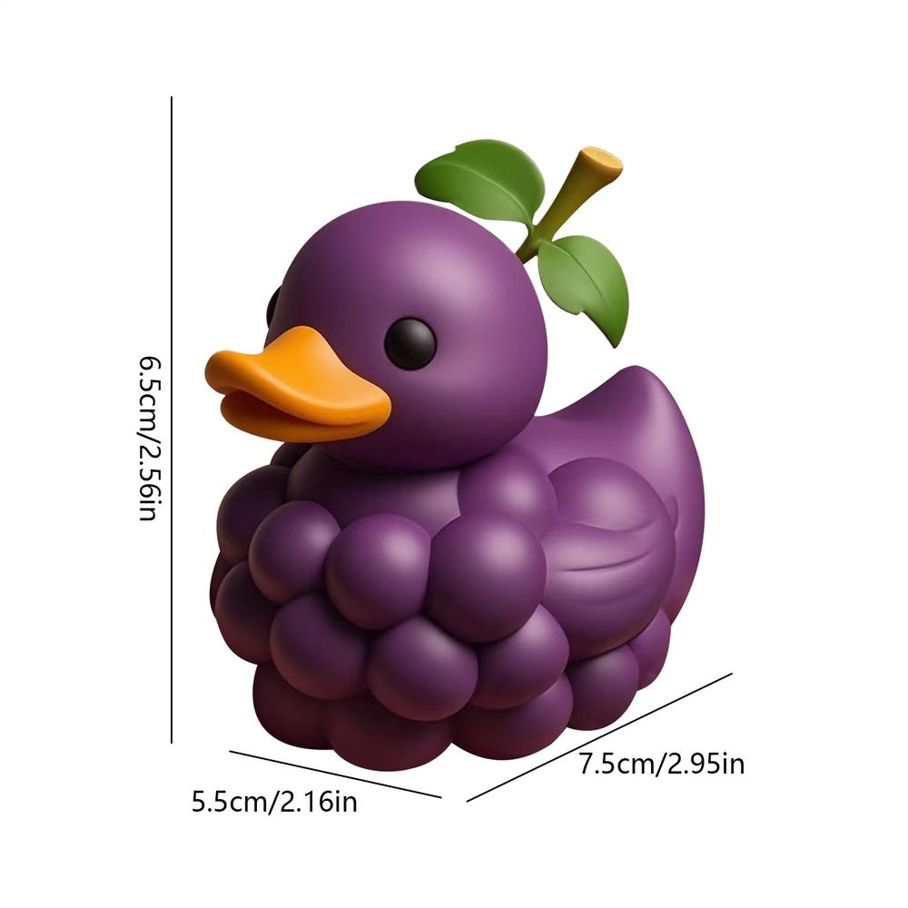 Frucht-Serie Entenstatue Ornamente Harzfigur Statue Lustige Enten Deko Pfirsich Ananas Banane Frucht Ente Heimdekoration
