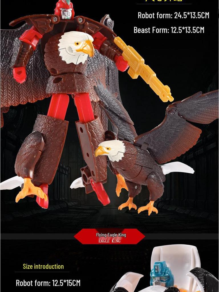 Kaelile Animal Vanguard: Transforming Mecha Warriors Puzzle - Lion, Elephant, White Tiger, Eagle, Panda Robot Toy.