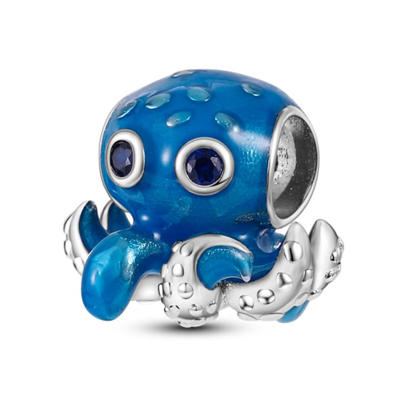 Fashion 925 Silver Summer Ocean World Series Sea Turtle Starfish Crab Octopus Charms Beads Fit 925 Bracelet DIY Jewelry