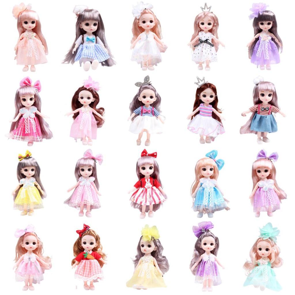 Cute 6.6in Bjd Princess Dolls With Movable Joints Mini Model Toy Kids Birthday Gift
