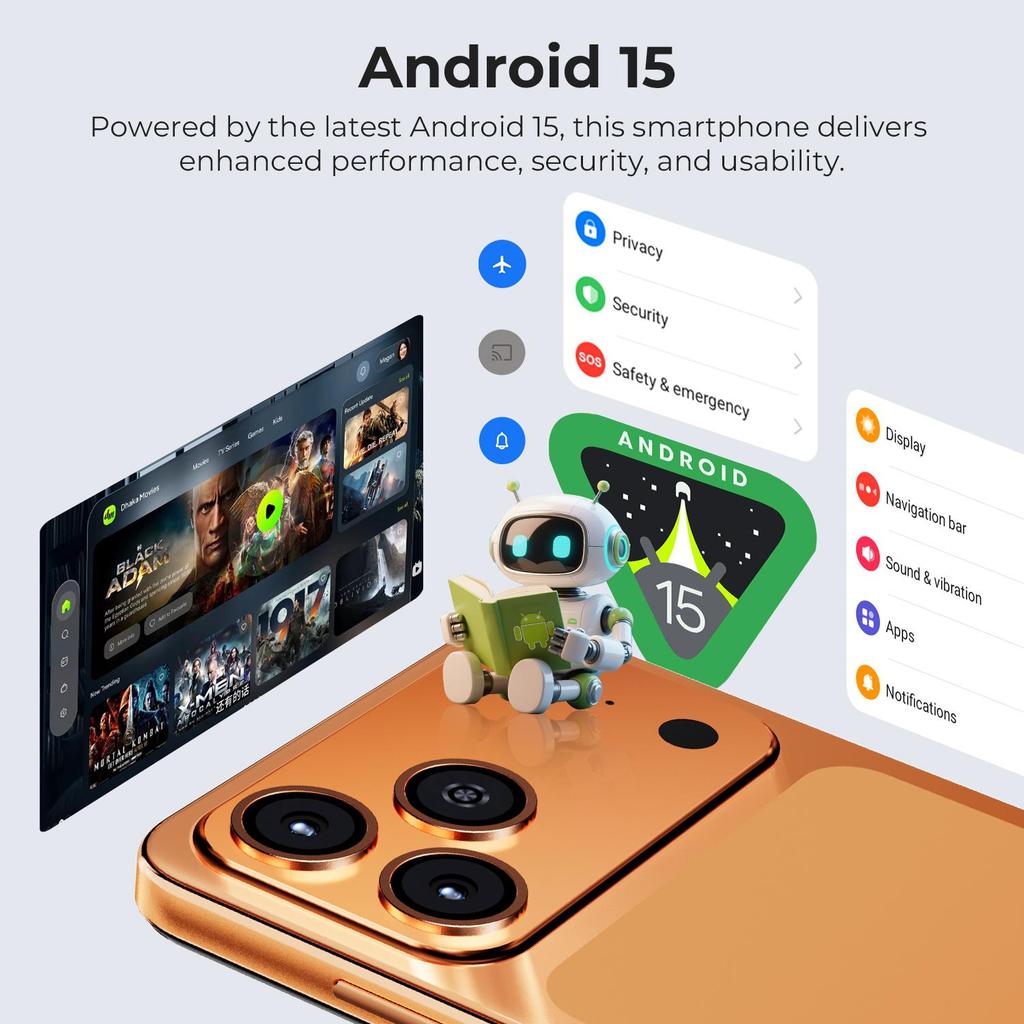 HOTWAV A17Pro Max, Smartphone, Telefono Cellulare Android 15, ARS8662, Schermo 6.75HD+, 4GB RAM 256GB ROM, Fotocamera 13MP, Batteria 5160mAh, 4G Dual SIM, WiFi 6