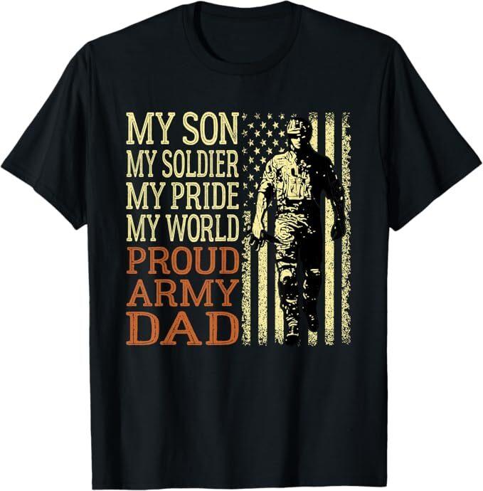 NEW LIMITED My Son Is A Soldier Hero Proud Army Dad US Military T-Shirt Unisex T-Shirt XXXXL