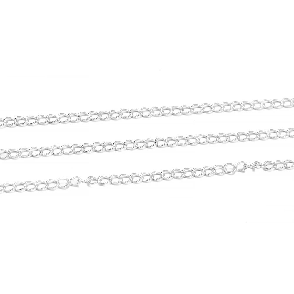 

5 m/lot 2.5 2.8 3.6 4.8 mm Extended Extension Necklace Chains Tail Extender Chain For DIY Jewelry Making Findings Accessories 2.5mm x 5m серебряный